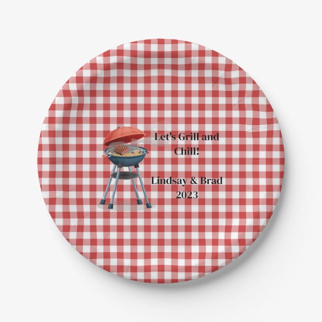 Let's Grill and Chill 7" Round Paper Plates (Front)