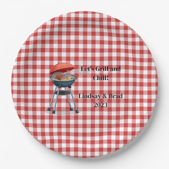 Let's Grill and Chill 9" Round Paper Plates (Front)