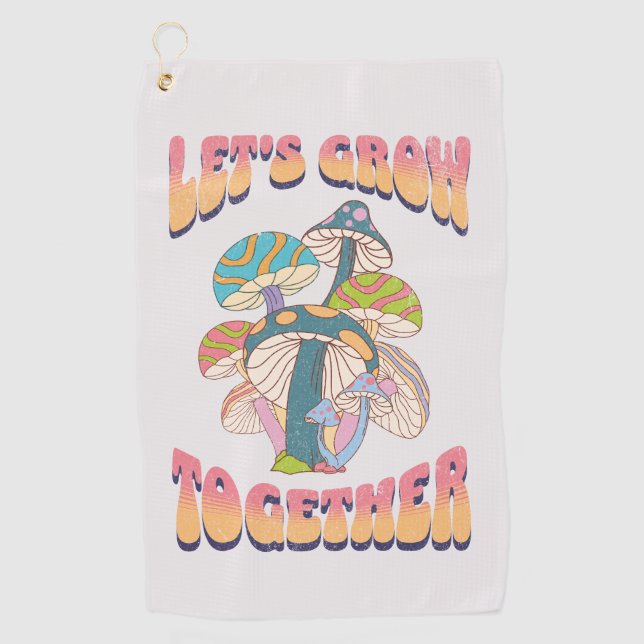 Let's grow together golf towel (Front)