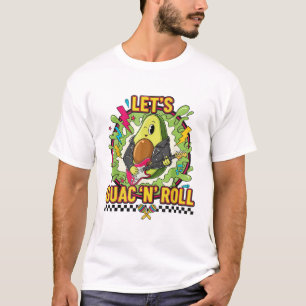 Let's Guac 'n' Roll" Rocker Avocado T-shirt