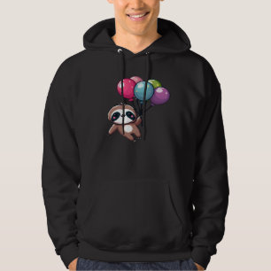 Let's Hang Out It's My Birthday Balloon Sloth , Cu Hoodie