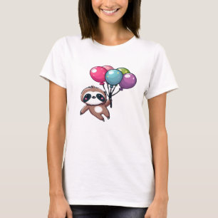 Let's Hang Out It's My Birthday Balloon Sloth , Cu T-Shirt