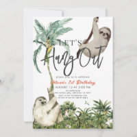 Let's Hang Out Sloth Jungle 1st Birthday