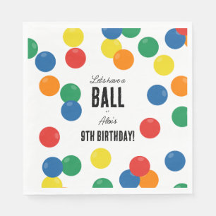 Let's Have a Ball Colourful Ball Birthday Party Napkin