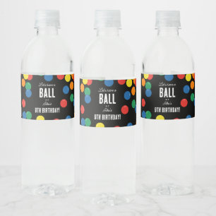 Let's Have a Ball Colourful Ball Birthday Party Water Bottle Label