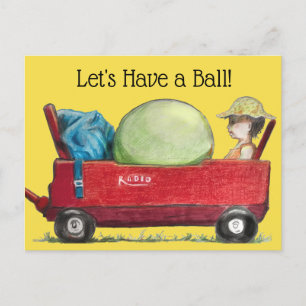 LET'S HAVE A BALL PARTY by Slipperywindow Announcement Postcard