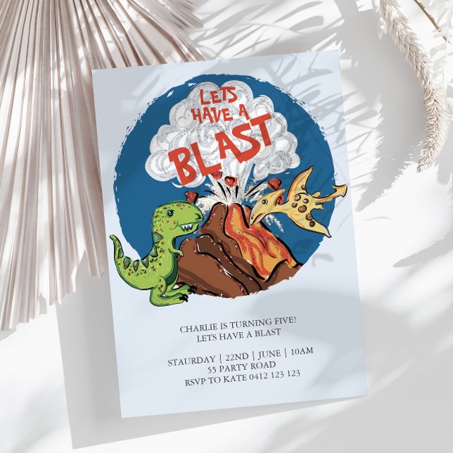 Lets Have A Blast Dinosaur Birthday Invitation  (Creator Uploaded)