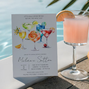 Let's Have A Drink! Cocktail Drinks Bridal Shower Invitation