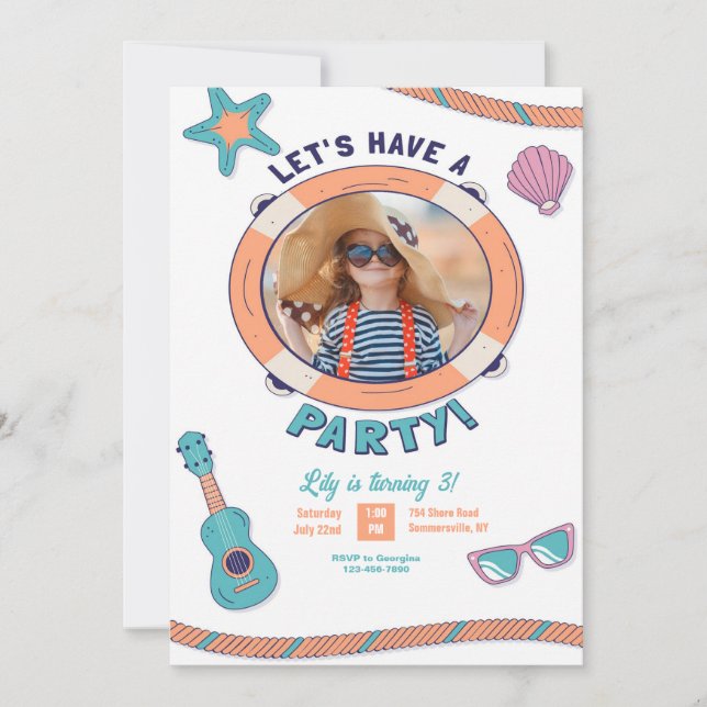 Let's Have A Party Photo Invitation (Front)
