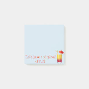 Let's Have a Shipload of Fun Cruise Cocktail Post-it Notes