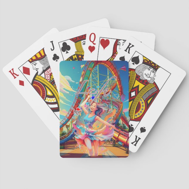 Let's Have Fun,Life a Roller Coaster Playing Cards (Back)