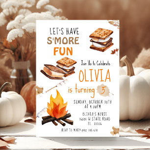 Let's Have S'more Fun Campfire Birthday invitation