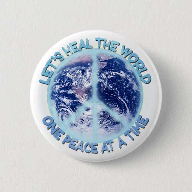 Let's heal the World 6 Cm Round Badge (Front)