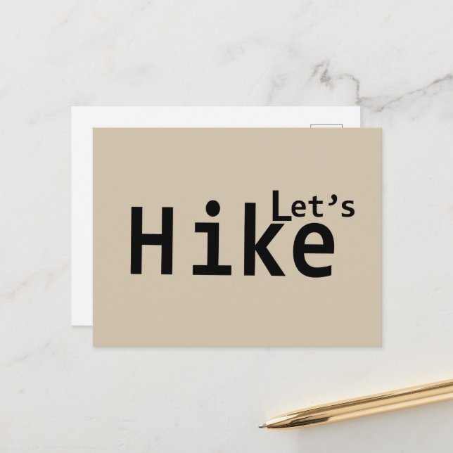 lets hike motivational hiking sayings for hikers holiday postcard (Front/Back In Situ)
