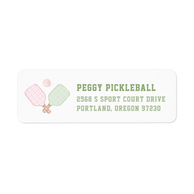 Let's Hit the Court | Preppy Pickleball  Return Address Label (Front)