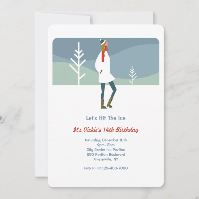 Let's Hit the Ice Invitation (Front)