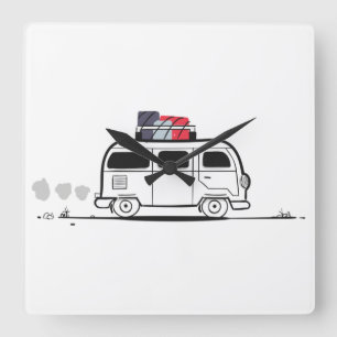 Let's Hit the Road Square Wall Clock