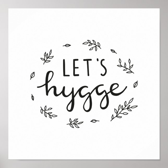 Let's hygge modern lettering poster (Front)