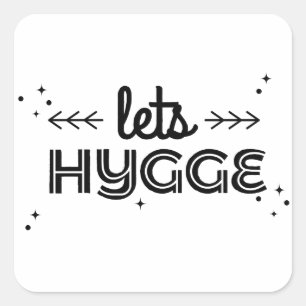 lets hygge square sticker