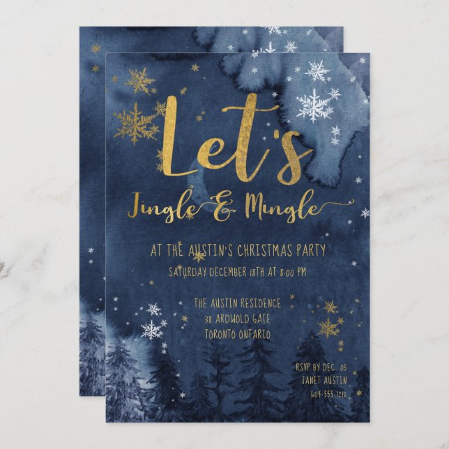 Let's Jingle & Mingle Holiday Party Invitation (Front/Back)
