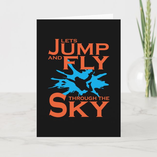 Lets Jump And Fly Skydiver Skydiving Card (Front)