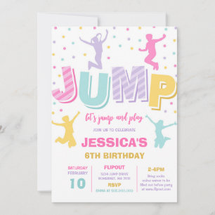 Let's Jump and Play Birthday Party Invitation