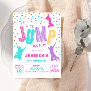 Let's Jump and Play Bounce House Birthday Party  Invitation