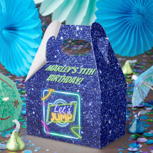 Let's Jump Party Bounce Neon Trampoline Park  Favour Box