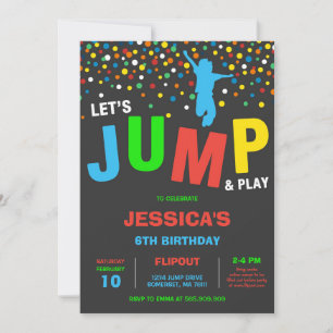 Let's Jump & Play Kids Birthday Invitation