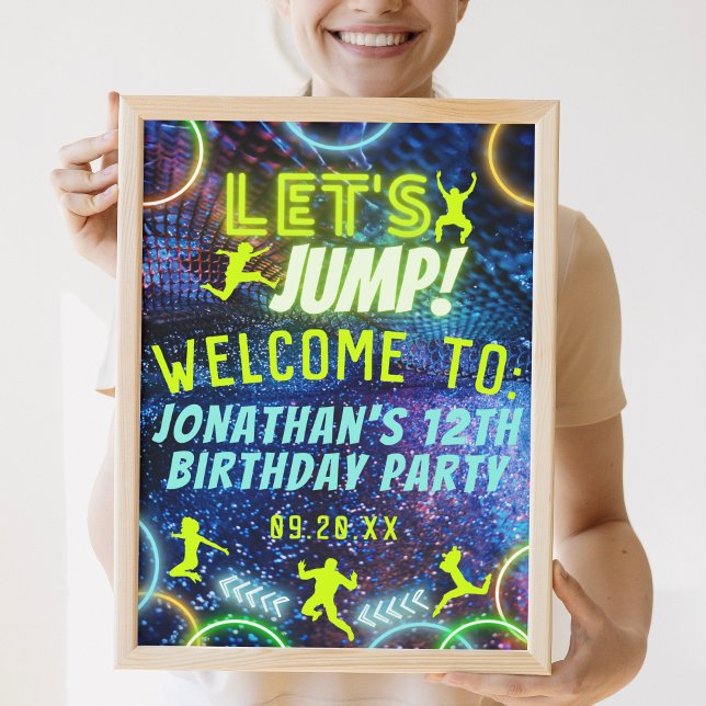 Let's Jump Trampoline Neon Birthday Party Sign (Creator Uploaded)