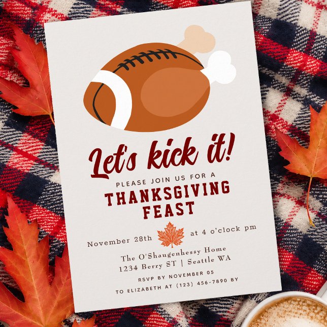 Let's Kick It Funny Thanksgiving Dinner Invitation (Creator Uploaded)