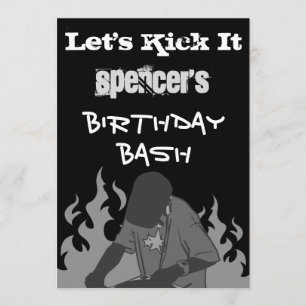 "Let's Kick It" Personalised Birthday Invitation