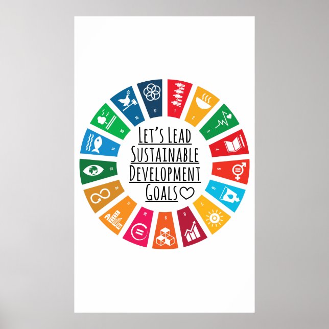 Let's Lead UN SDG Sustainable Development Goals Poster (Front)