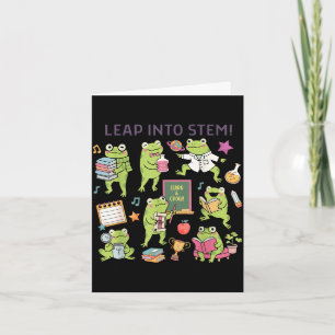 Let's learn cute frog teacher animal lover student card