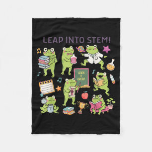 Let's learn cute frog teacher animal lover student fleece blanket