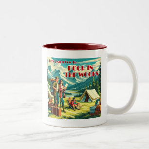 Let's Learn How To Poop In The Woods Camping Two-Tone Coffee Mug