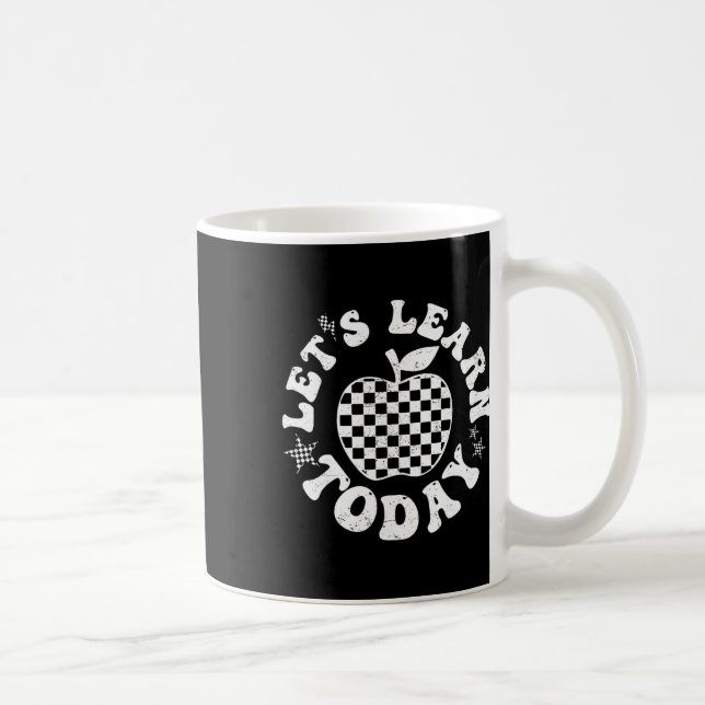 Let's Learn Today Checkered Apple Ck To School Tea Coffee Mug (Right)