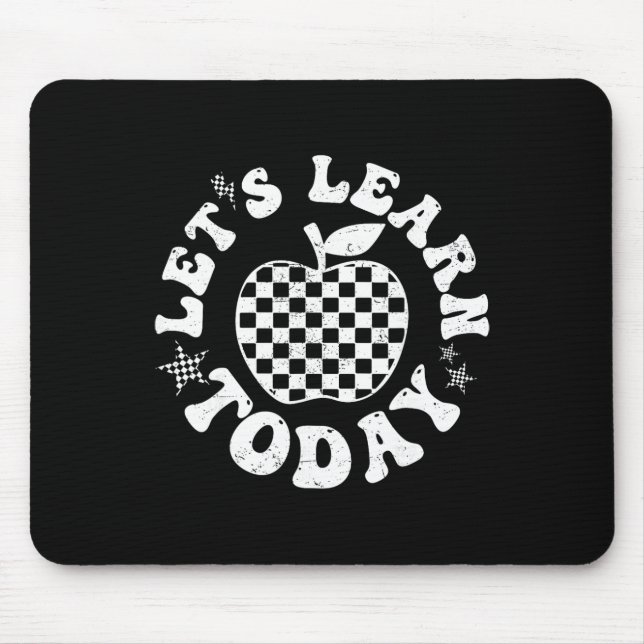 Let's Learn Today Checkered Apple Ck To School Tea Mouse Pad (Front)