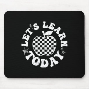 Let's Learn Today Chequered Apple Back To School T Mouse Pad