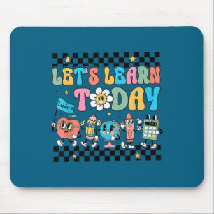 Let's Learn Today Retro Back To School Teacher Mot Mouse Pad