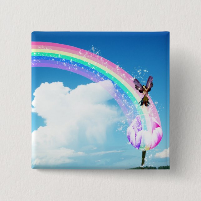 Let's Make a Rainbow 15 Cm Square Badge (Front)