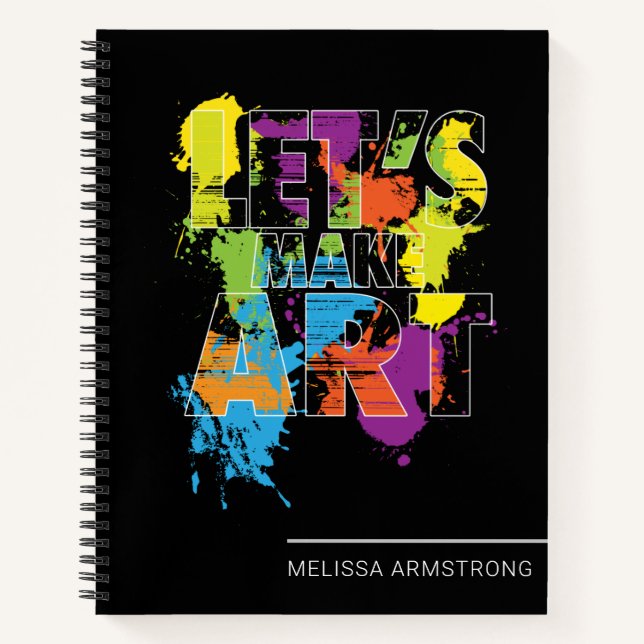 Let's Make Art Teacher Abstract Splash Sketchbook Notebook (Front)