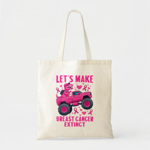 Lets Make Breast Cancer Extinct Pink Dinosaur Kids Tote Bag