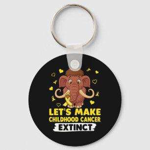 Let's Make Childhood Cancer Extinct Mamuthus Yello Key Ring