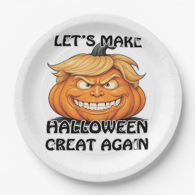 Let's Make Halloween Great Again Classic Paper Plate (Front)