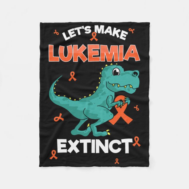 Let's Make Leukaemia Extinct Leukaemia Awareness B Fleece Blanket (Front)