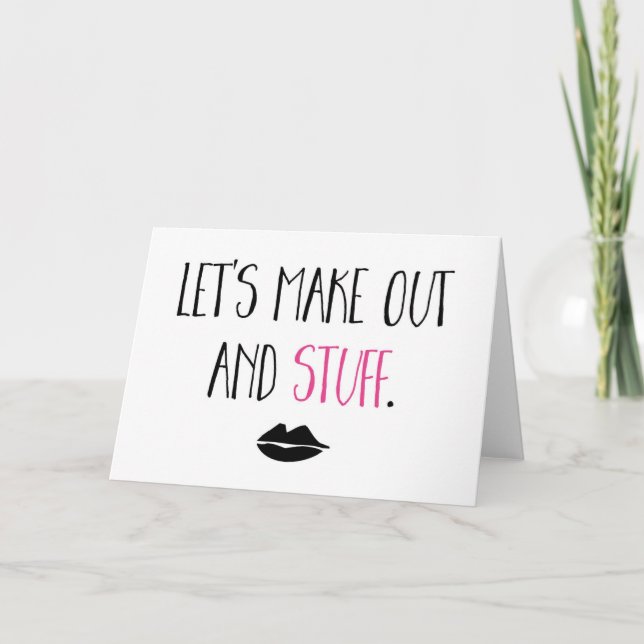 Let's Make Out and Stuff Holiday Card (Front)