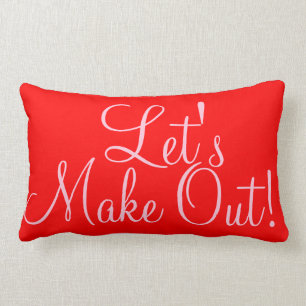 Let's Make Out - decorative pillow. Lumbar Cushion