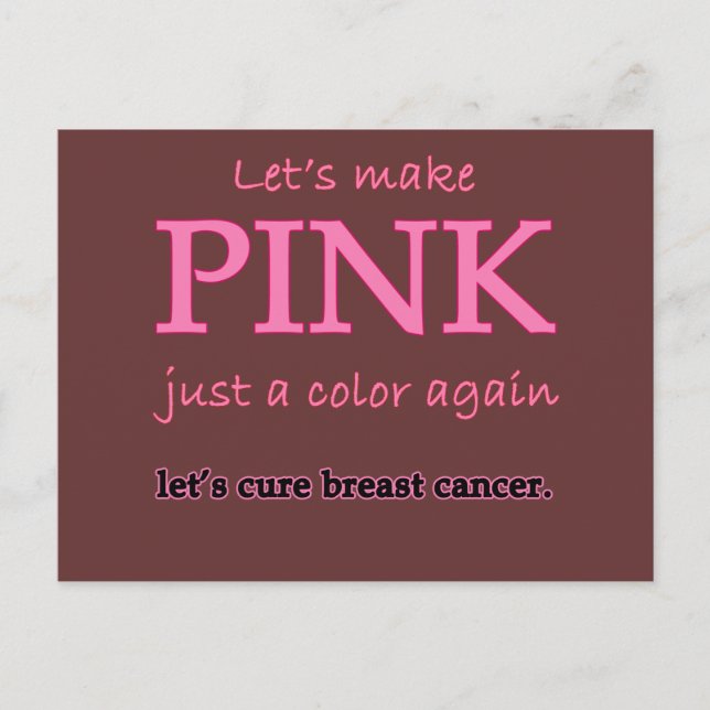 Lets Make Pink Just a Colour Again Postcard (Front)