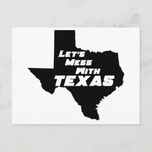 Let's Mess With Texas Black Postcard
